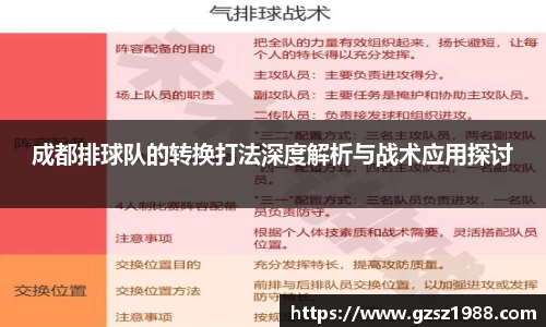 成都排球队的转换打法深度解析与战术应用探讨