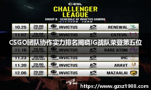 CSGO团队协作实力排名揭晓IG战队荣登第五位
